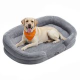 Songmics EUZIEL International GmbH Hondenmand - Orthopedisch en Wasbaar - Met Verhoogde Randen - Lichtgrijs - 112 x 81 x 18 cm