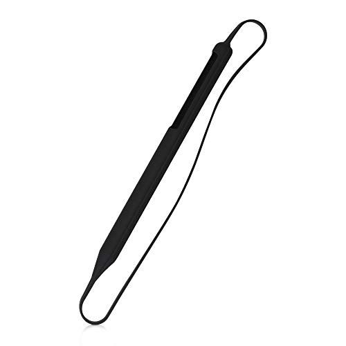 kwmobile Siliconen hoes compatibel met Apple Pencil (2e generatie) - met strap - Zwart