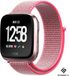 Strap-it Nylon Smartwatch bandje - Knalroze - Geschikt voor Fitbit Versa / Versa 2