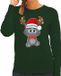 Bellatio Decorations Foute Kersttrui / sweater voor dames - Merry Christmas - groen - kerstpoesje XS