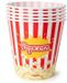 Plasticforte Popcorn bak - 8x - rouge/blanc imprimé rétro - plastique - 18 x 18 cm - 2,8 litre - réutilisable