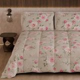 PETTI Artigiani Italiani Winterdekbed 170 x 260 cm | Bloemen 20 Taupe