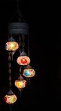 Halay Hanglamp multicolour paars roze glas mozaïek 5 bollen Turkse Oosterse Crèmewit Marokkaanse kroonluchter