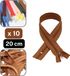 10 Bruine Nylon Ritsen - 20cm - Kunststof - 10 stuks