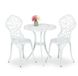 Merkloos bistroset - met bistrotafel en 2 stoelen - Ø 61 cm - aluminium - wit