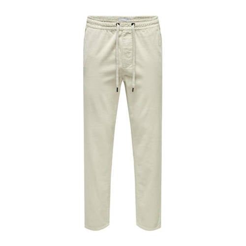 ONLY & SONS ONSLINUS Corduroy Tapered Fit Trousers - Ecru