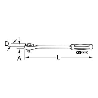 KS Tools 3/4\" omkeerbare ratel, 72 tand