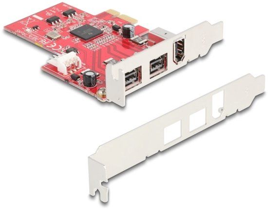 Delock PCI Express x1 Card to 2 x external FireWire B + 1 x external FireWire A - Low Profile Form Factor