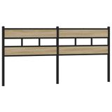 VidaXL Hoofdeind & Voeteind Zwart, Eiken 180 cm