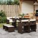 Prolenta Maison Exclusive Tuinset voor in de tuin, 9-delig, met kussens, bruin, van polyrotan