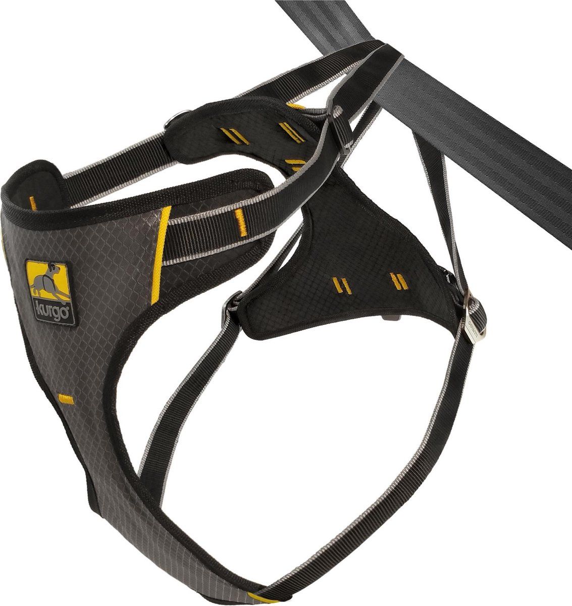 KURGO - Impact Dog Car Harness - Black/Charcoal - Medium - 0813146016077