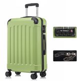 YONSLY Handbagage Koffer - 66cm - 66 L - TSA Slot - 360° Draaibare Wielen - Trolley - Fruitgroen