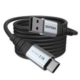 GRIFEMA USB-A naar USB-C kabel, 2 m, snel opladen, 3,1 A, QC3.0, nylon, gevlochten, compatibel met iPhone, Samsung, Huawei, Google Pixel en meer