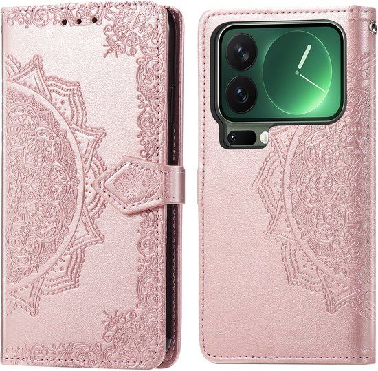 imoshion Hoesje - Geschikt voor Xiaomi 17 Pro Max - Mandala Bookcase - Rose Gold