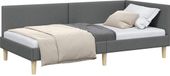 vidaXL Hoek Bed Frame Donkergrijs Stof 80 x 200 cm