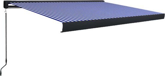 vidaXL Luifel handmatig 400x300 cm blauw en wit