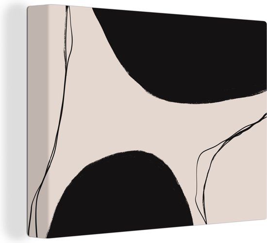 OneMillionCanvasses Canvas schilderij 160x120 cm - Pastel - Zwart - Modern - Muurdecoratie