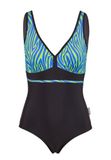 BECO zebra vibes badpak - C-cup - blauw/groen - maat 38