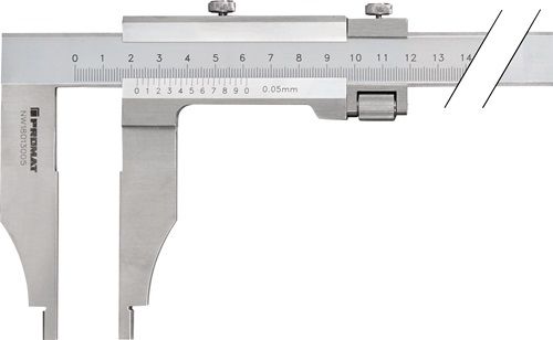 Promat/Tecwerk Werkplaatsschuifmaat | DIN 862 | 250 mm | snavellengte 75 mm - 4000851131