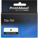PrintAbout Brother Huismerk TZe-751 Tape Zwart op groen (24 mm)