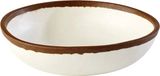 APS Crocker Melamine Schaaltje, Ø16,5xh4 cm, Wit met Bruine Rand, Set van 4