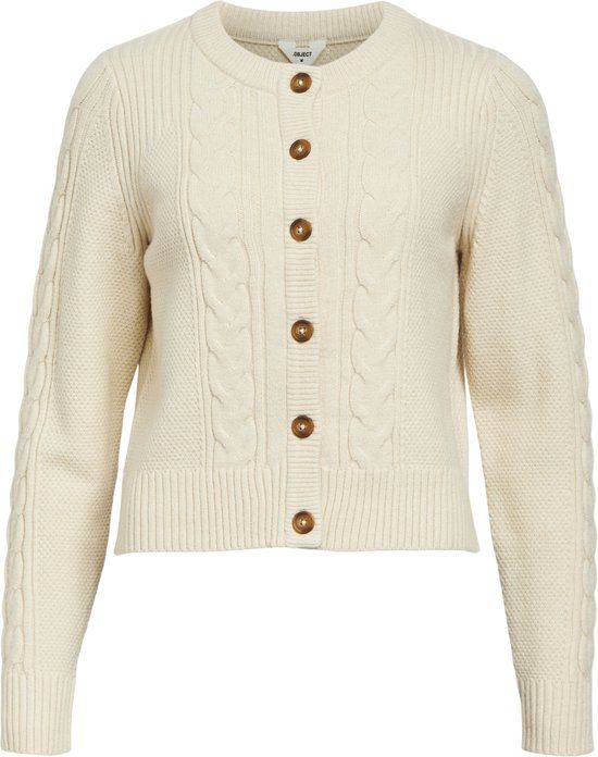 OBJECT OBJDORIS RE L/S KNIT CARDIGAN NOOS - Beige - L - Women