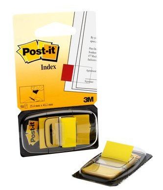 3M Post-it 6805 Index Tabs - Yellow - Removable - Rectangle - 50 Pack