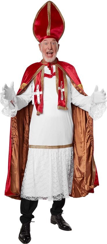 Tectake dressforfun - Sint-Niklaas-set donkerrood L - verkleedkleding kostuum halloween verkleden feestkleding carnavalskleding carnaval feestkledij partykleding - 303460