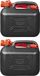 Pro Plus jerrycan/benzinetank - 2x - zwart - 5 liter
