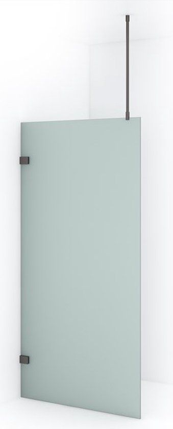Maxaro Inloopdouche Diamond 100cm 8mm Helder Mat Veiligheidsglas Zwart Metaal