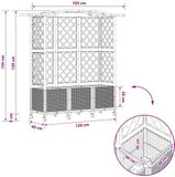 vidaXL Verhoogd bed met trellis en dak bruin 163 x 40 x 144 cm PP