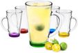 Glasmark Theeglazen - gekleurde basis - glas - 6x stuks - 300 ml - koffieglazen