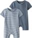 TWO SOON NAME IT Baby Pyjama TBNSLEEPSUIT 2P SS AOP NOOS Unisex Korte mouw Gestreept Katoen/Elastaan Blue Mirage Maat 86
