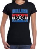 Bellatio Decorations Shoppartners Bv Zwart fan t-shirt voor dames - Holland met een Nederlands wapen - Nederland supporter - EK/ WK shirt / outfit M