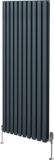 MonsterShop Monster Group BV Ovale kolomradiator&trv chroomkranen - antraciet - 1600x600 mm
