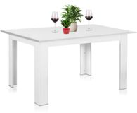 Table à manger extensible, blanc, 90-120 cm, design moderne, peu encombrant