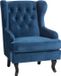 Beliani ALTA - Fauteuil Chesterfield - Bleu - Velours