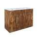 Cluo Meuble de salle de bain – 121 cm – Chêne foncé – Avec plan vasque double – Poignées barre en T or satiné