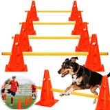 Unyqoos® Horden set voor honden en kinderen – flexibele set voor agility- en motoriek training, met verstelbare hoogte (3 standen), lichtgewicht en gemakkelijk te verplaatsen, geschikt voor tuin, huis en vereniging