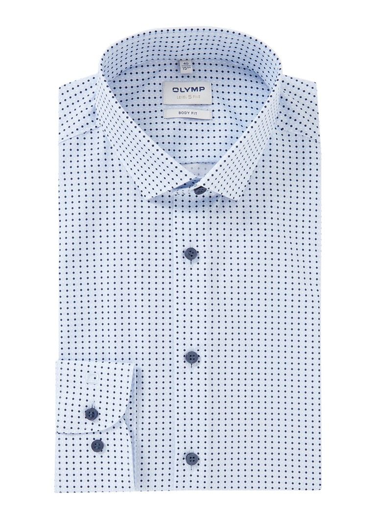 Olymp Slim fit overhemd met stippenprint