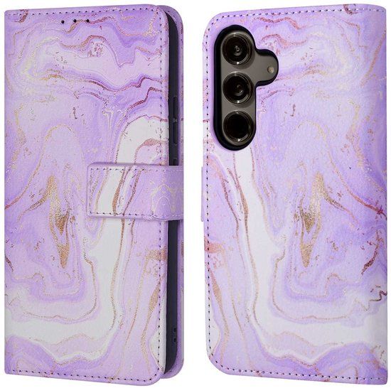imoshion Design Bookcase Purple Marble Samsung Galaxy S24 Plus