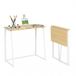 FurnitureR Compacte kantoor- en tekentafel 80 × 40 cm, ruimtebesparende klapwerktafel voor studenten, woonkamers en kleine woningen, stabiel metalen frame, in eiken wit