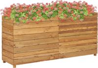 vidaXL Verhoogde plantenbak, 150x40x72 cm, gerecycled teakhout en staal