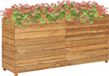 vidaXL Verhoogde plantenbak, 150x40x72 cm, gerecycled teakhout en staal