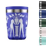 Chilly's Originele koffiemok - thermobeker voor koude en warme dranken - herbruikbare beker met deksel - dubbelwandig en vacuüm geïsoleerd - roestvrij staal - 340ml - Greek Dream Blue