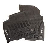 Audi 4M1061221C041 Vloermatten voor alle weersomstandigheden, 2 x rubberen matten voor, zwart, met Q7-opschrift in contrasterende kleur