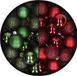 Kaemingk B.V. 28x pièces petites boules de Noël en plastique bordeaux et vert sapin 3 cm
