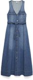 VERO MODA VMMACEY SL ANK DENIM DRESS EXC Maxi jurk Dames S Katoen/Polyester Medium Blue Denim