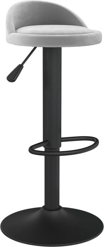 vidaXL Barkruk fluweel lichtgrijs