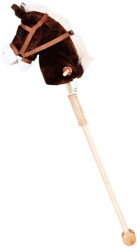 Knorrtoys Stokpaard bruin - 95 cm - hobby horse - met geluid